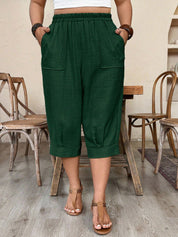 Calça Feminina de Imitação de Linho. Plus siz - Sabine