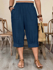 Calça Feminina de Imitação de Linho. Plus siz - Sabine