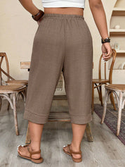 Calça Feminina de Imitação de Linho. Plus siz - Sabine