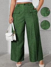 Calça feminina com falsos bolsos plus size Regina
