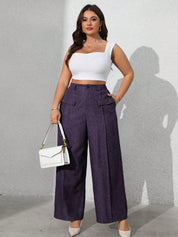 Calça feminina com falsos bolsos plus size Regina
