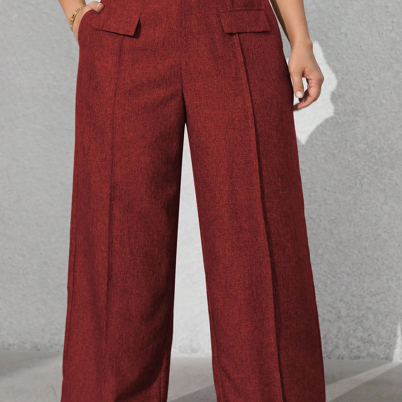 Calça feminina com falsos bolsos plus size Regina