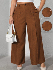 Calça feminina com falsos bolsos plus size Regina