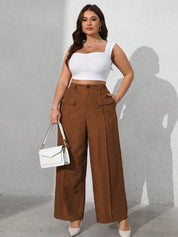 Calça feminina com falsos bolsos plus size Regina