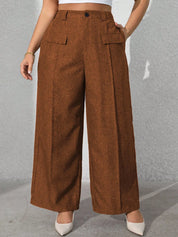 Calça feminina com falsos bolsos plus size Regina