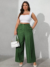 Calça feminina com falsos bolsos plus size Regina