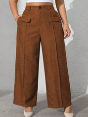 Calça feminina com falsos bolsos plus size Regina