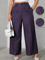 Calça feminina com falsos bolsos plus size Regina