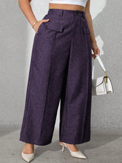 Calça feminina com falsos bolsos plus size Regina