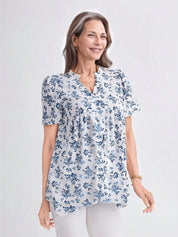 Camisa Feminina com Colarinho Entalhado - Miri