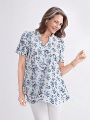 Camisa Feminina com Colarinho Entalhado - Miri