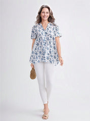 Camisa Feminina com Colarinho Entalhado - Miri