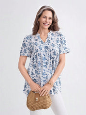 Camisa Feminina com Colarinho Entalhado - Miri