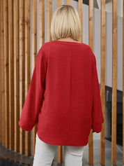 Camisa Feminina com Manga Enrolada. Plus Size - Lilian