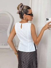 Camisa Feminina de Algodão e Linho sem Mangas - Agnès