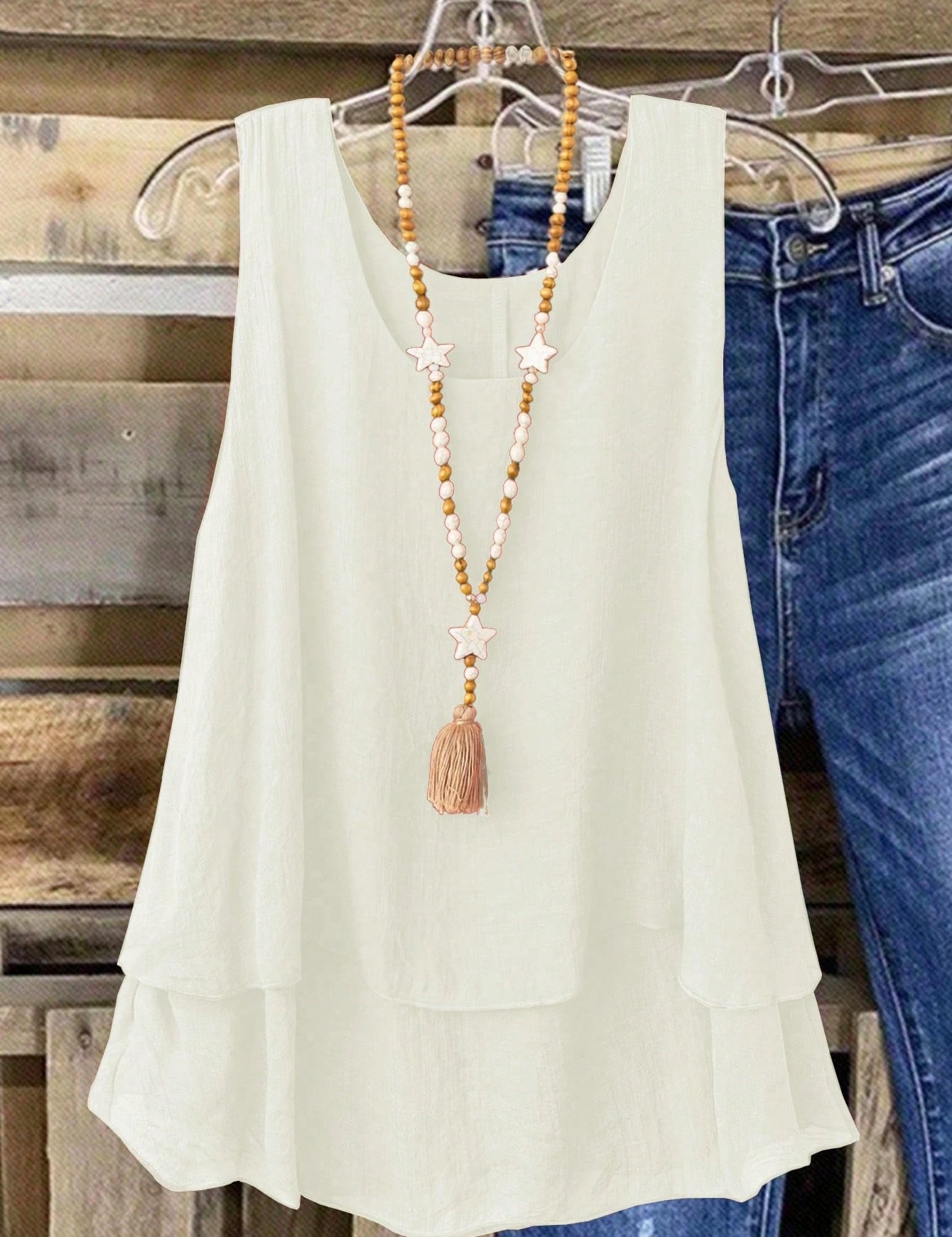 Camisa Regata Vintage, Babados em Camadas. Plus size - Louise