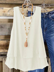 Camisa Regata Vintage, Babados em Camadas. Plus size - Louise