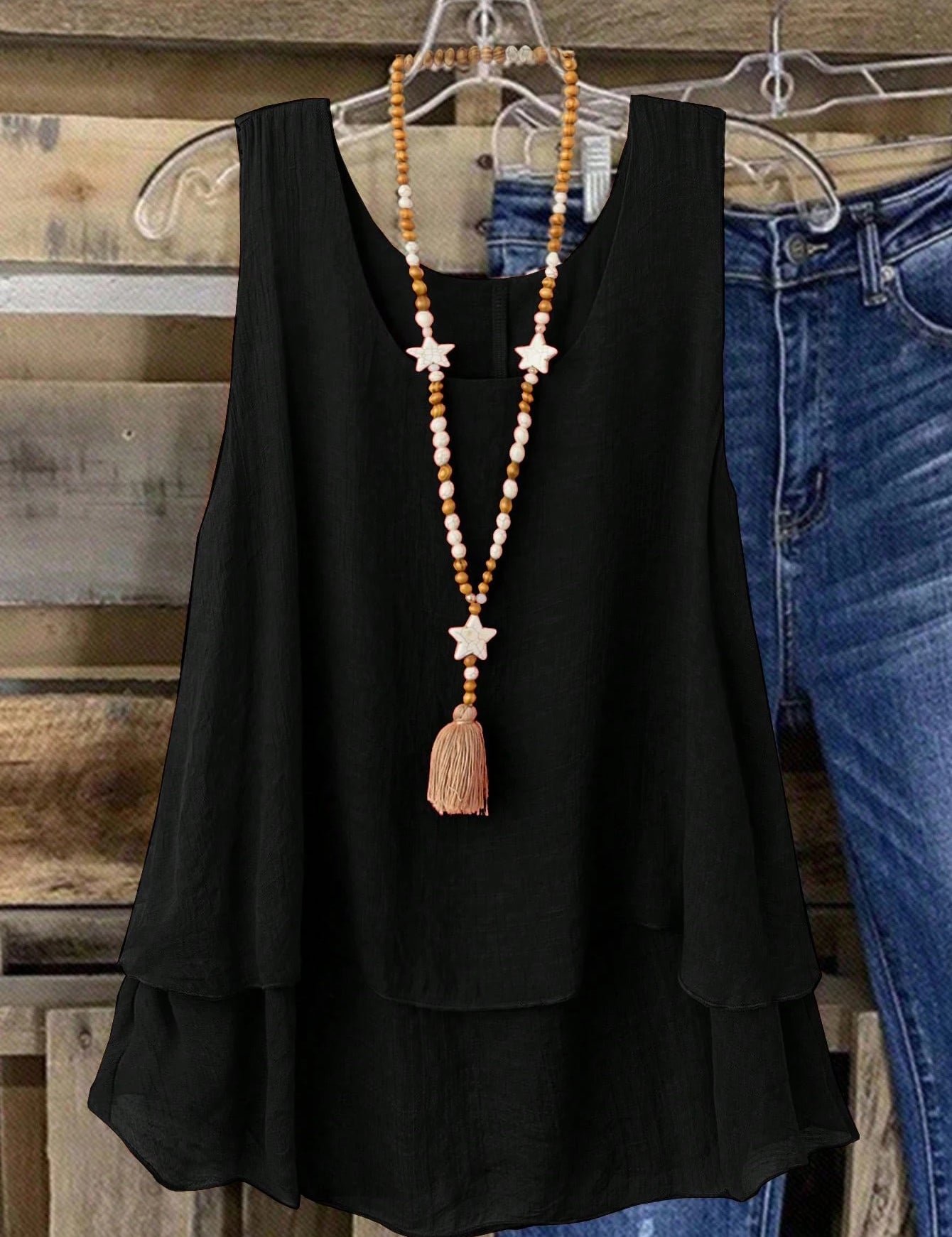 Camisa Regata Vintage, Babados em Camadas. Plus size - Louise