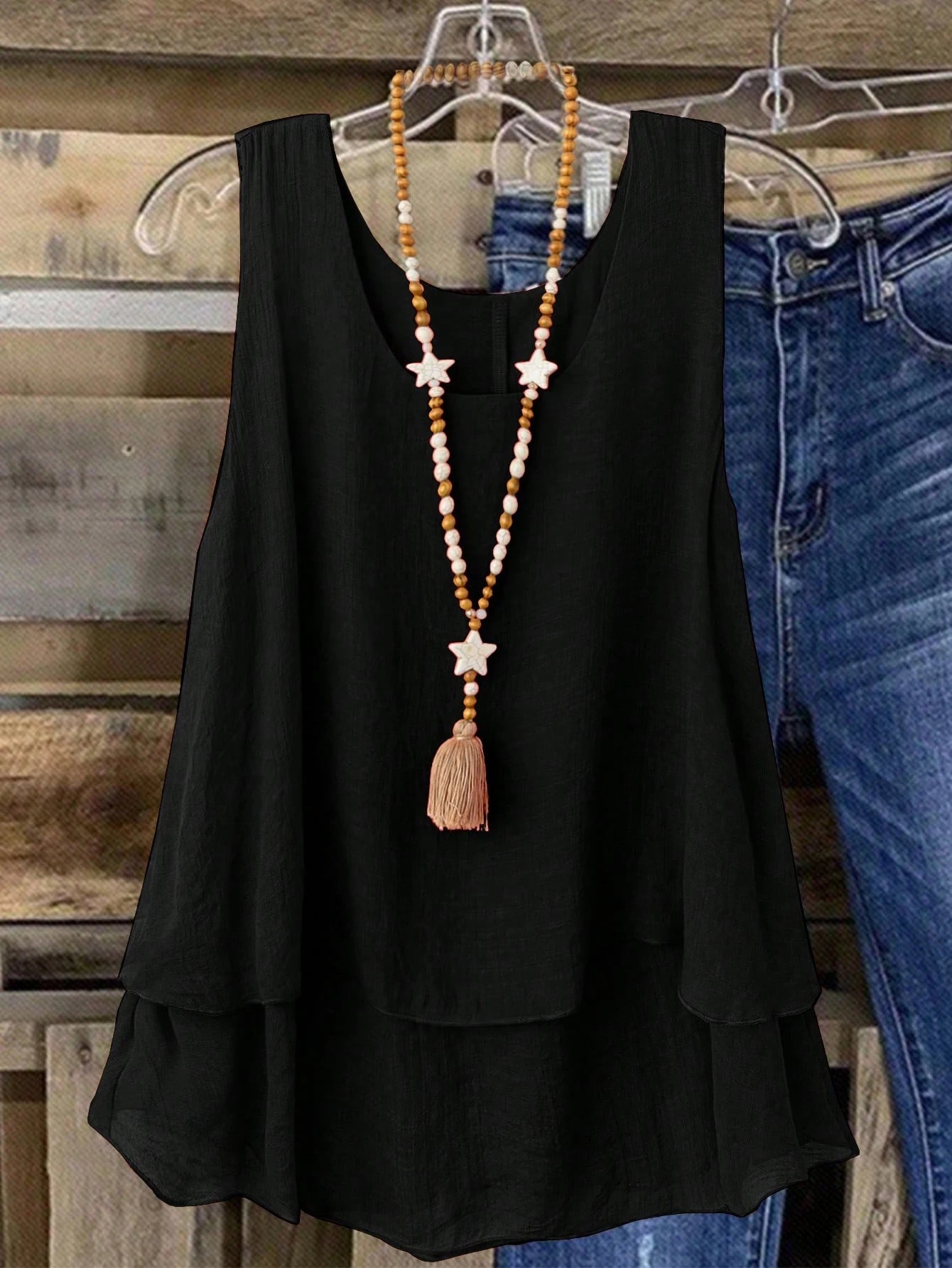Camisa Regata Vintage, Babados em Camadas. Plus size - Louise
