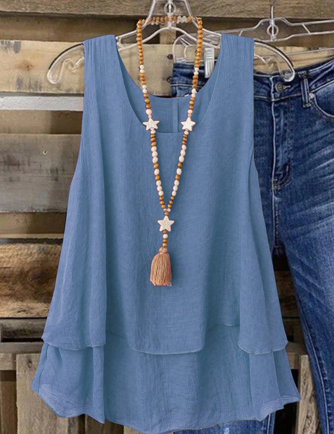 Camisa Regata Vintage, Babados em Camadas. Plus size - Louise