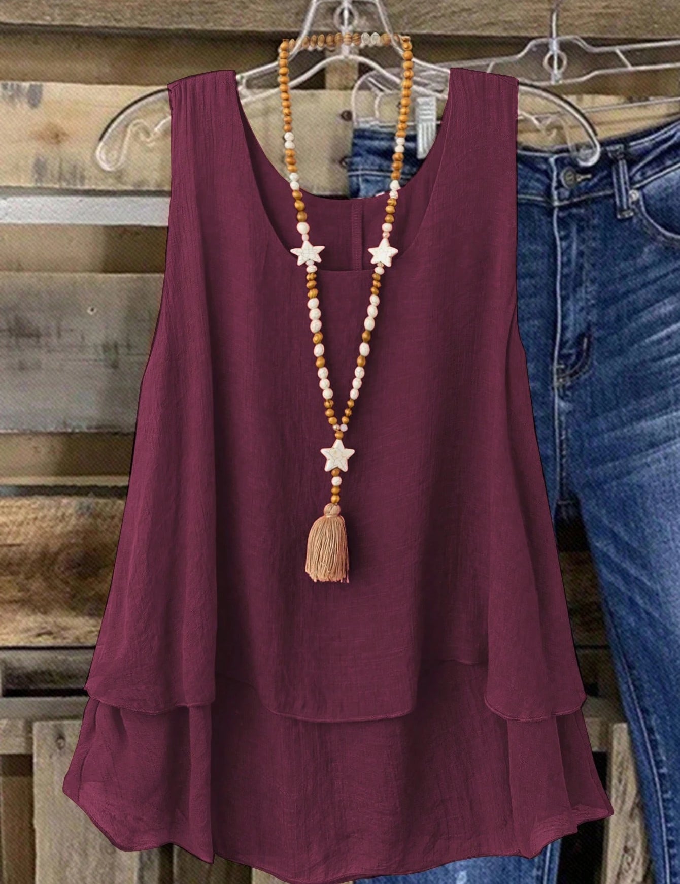 Camisa Regata Vintage, Babados em Camadas. Plus size - Louise