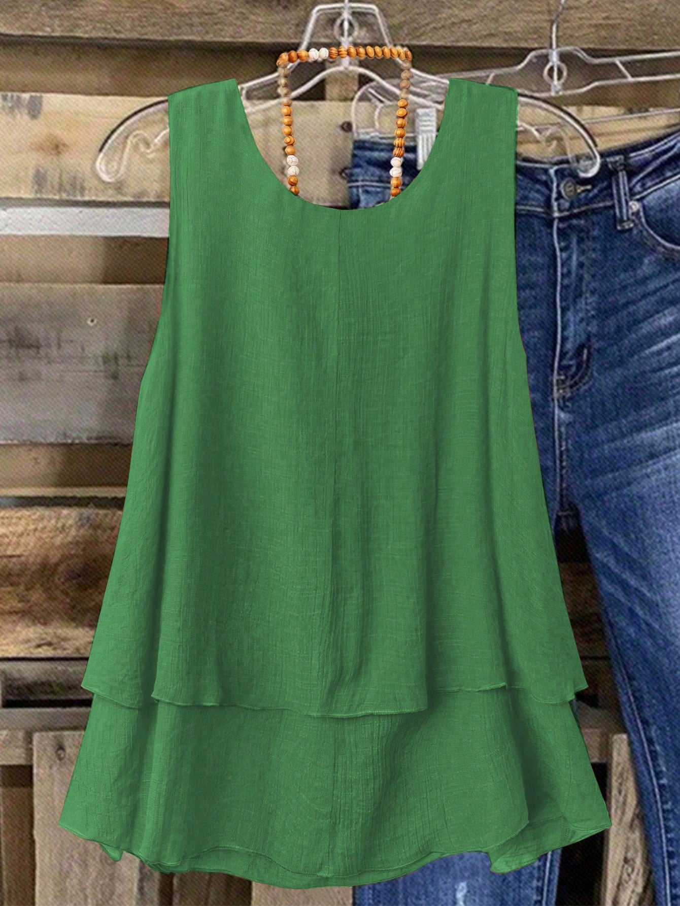 Camisa Regata Vintage, Babados em Camadas. Plus size - Louise