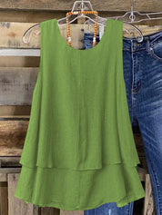 Camisa Regata Vintage, Babados em Camadas. Plus size - Louise