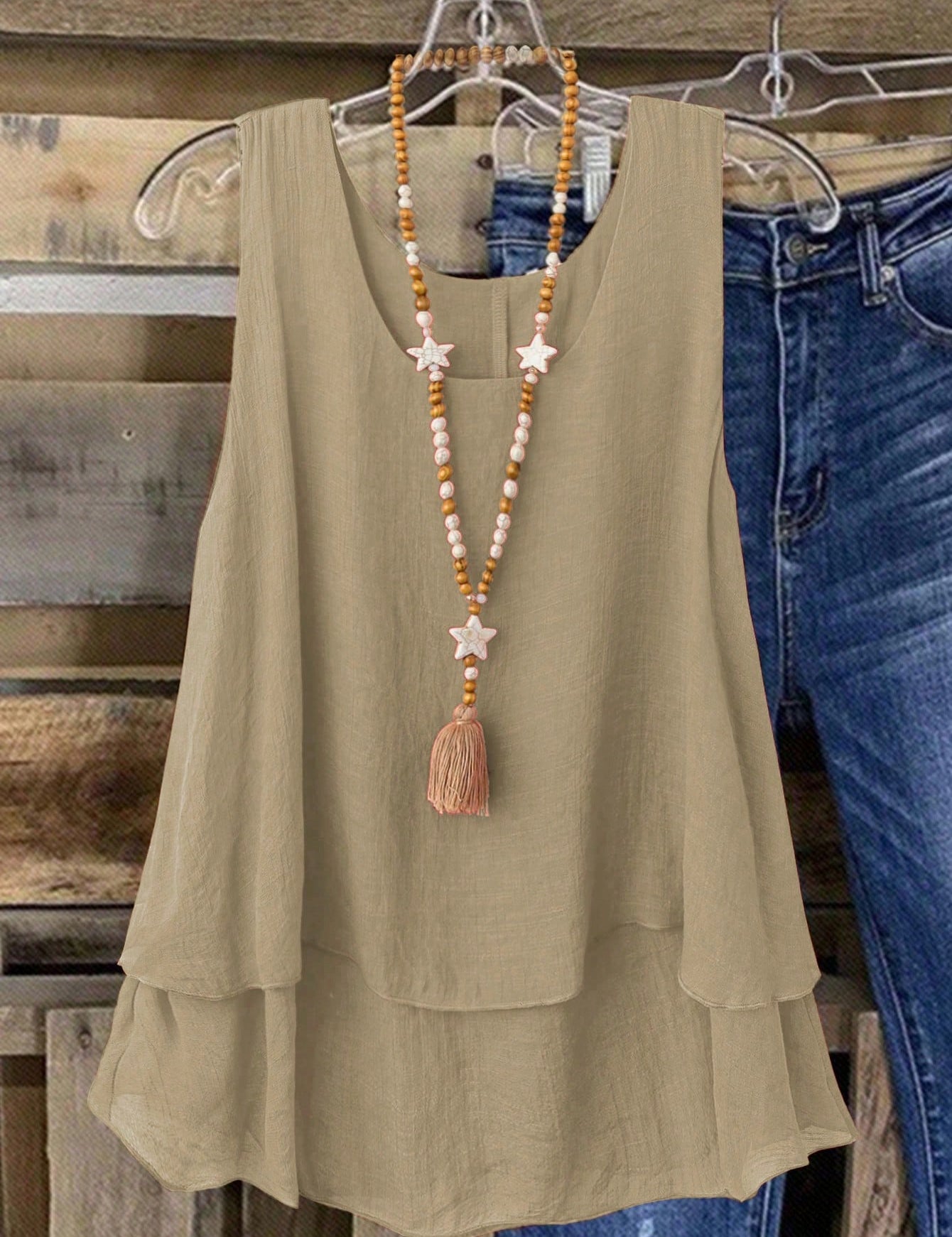Camisa Regata Vintage, Babados em Camadas. Plus size - Louise