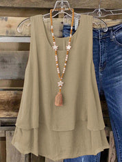 Camisa Regata Vintage, Babados em Camadas. Plus size - Louise