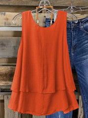 Camisa Regata Vintage, Babados em Camadas. Plus size - Louise