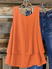 Camisa Regata Vintage, Babados em Camadas. Plus size - Louise