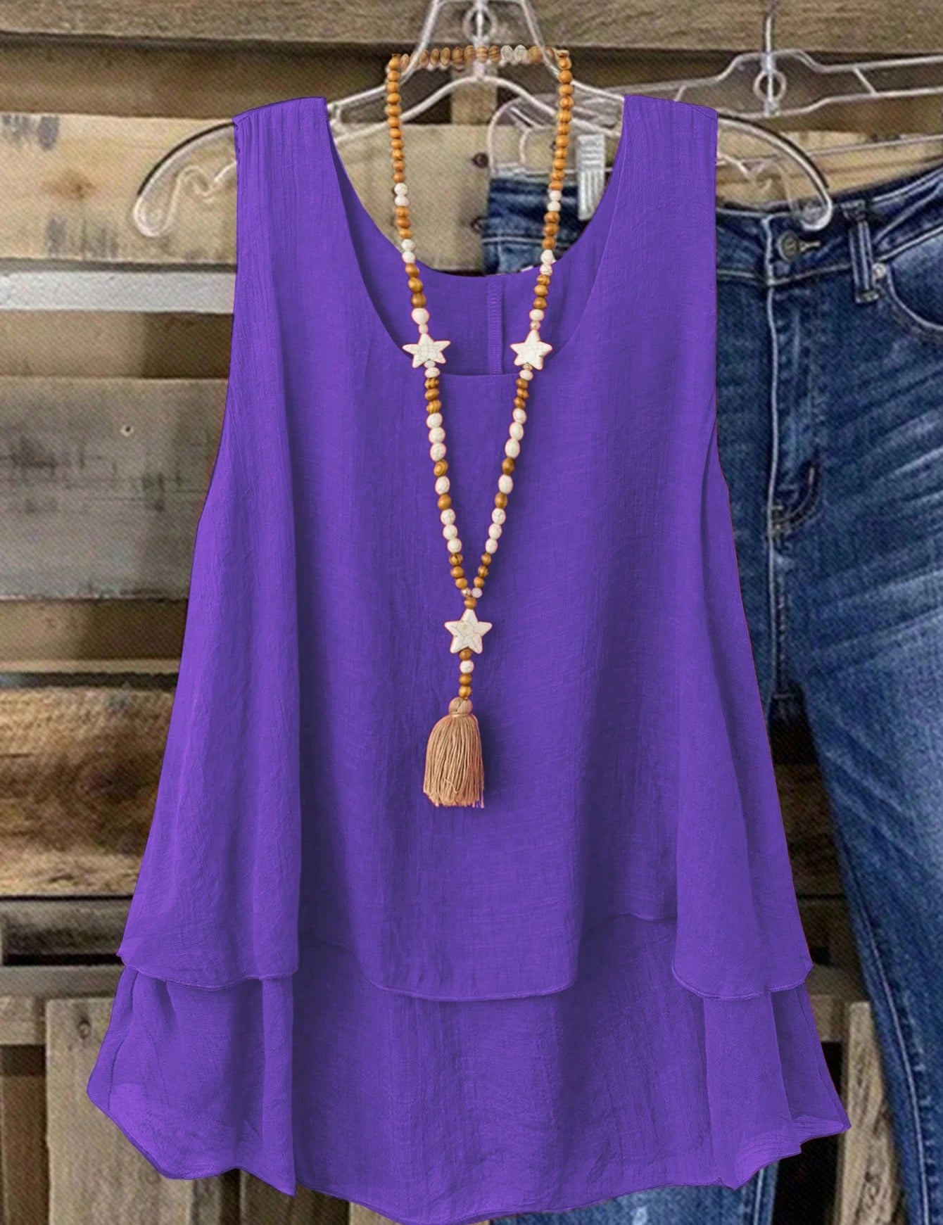 Camisa Regata Vintage, Babados em Camadas. Plus size - Louise