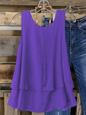 Camisa Regata Vintage, Babados em Camadas. Plus size - Louise