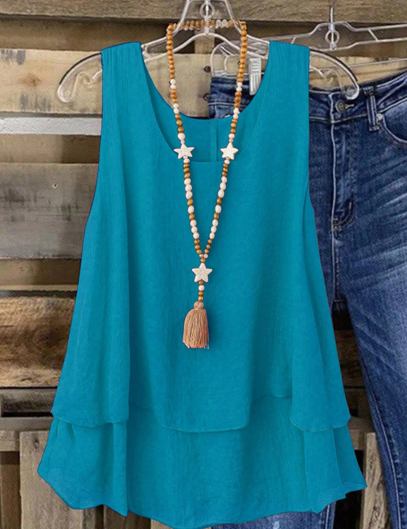 Camisa Regata Vintage, Babados em Camadas. Plus size - Louise