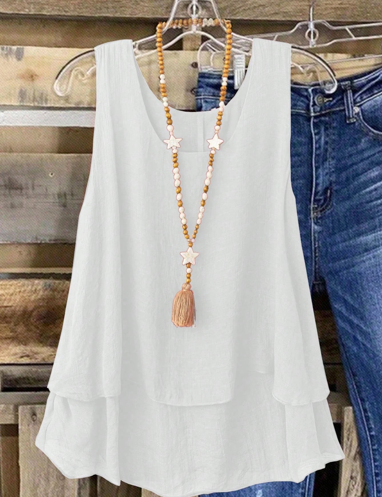 Camisa Regata Vintage, Babados em Camadas. Plus size - Louise