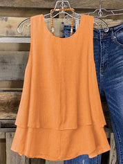Camisa Regata Vintage, Babados em Camadas. Plus size - Louise