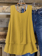Camisa Regata Vintage, Babados em Camadas. Plus size - Louise