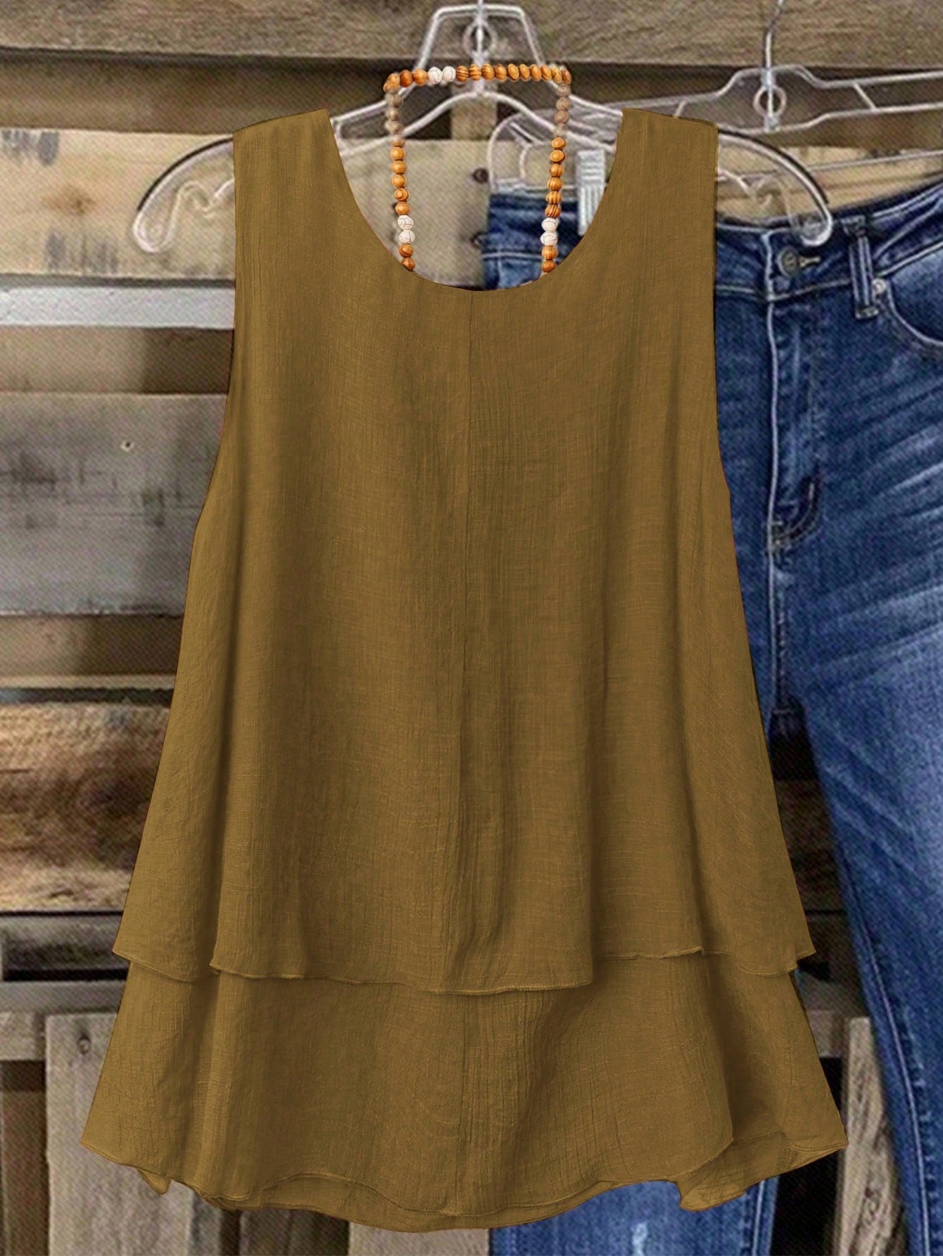 Camisa Regata Vintage, Babados em Camadas. Plus size - Louise