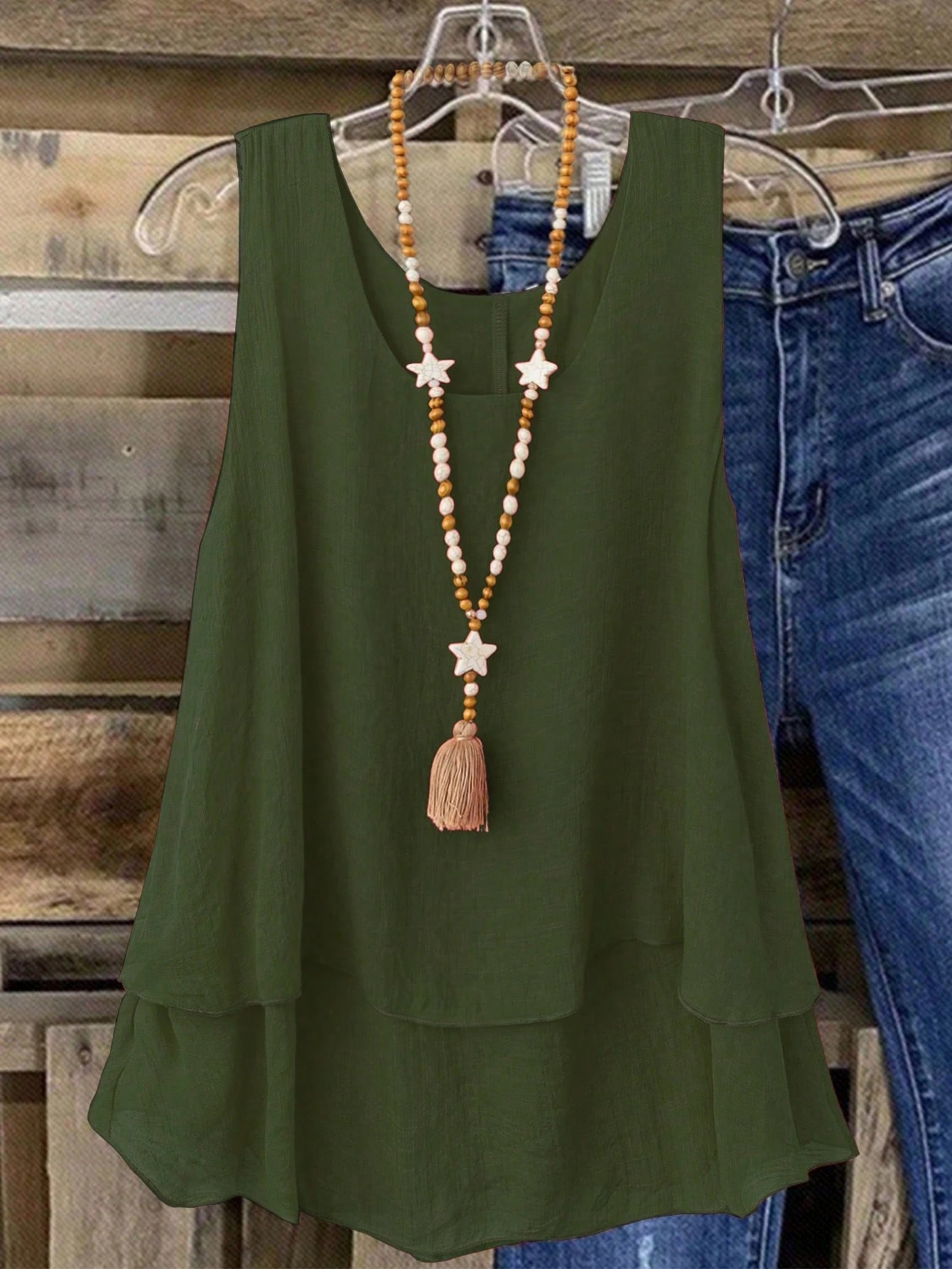 Camisa Regata Vintage, Babados em Camadas. Plus size - Louise