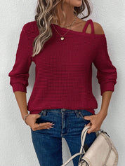 Camisa feminina com Gola Assimétrica - Estelle