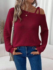 Camisa feminina com Gola Assimétrica - Estelle
