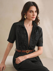 Camisa feminina elegante Francia