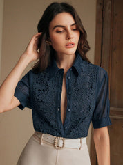 Camisa feminina elegante Francia