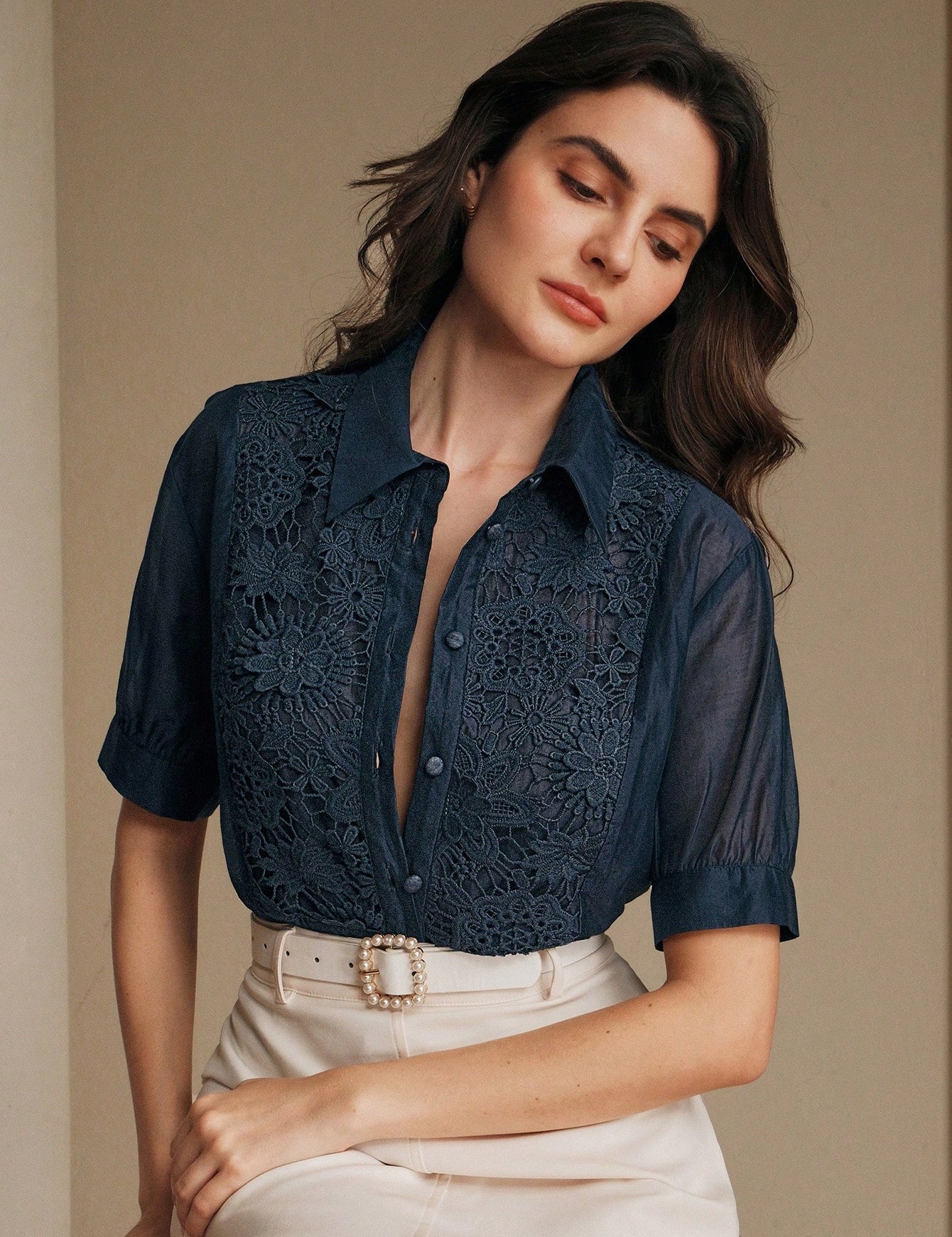 Camisa feminina elegante Francia