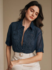 Camisa feminina elegante Francia
