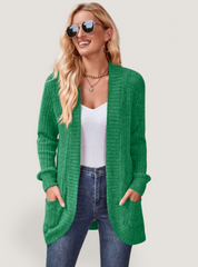 Cardigan feminino plus size canelado Claire
