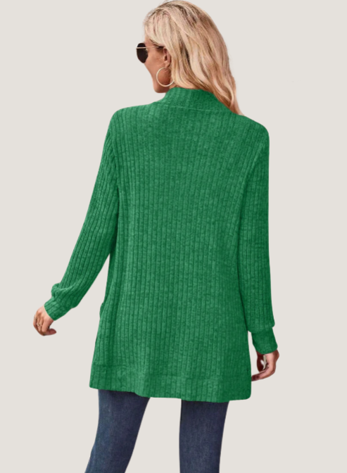 Cardigan feminino plus size canelado Claire