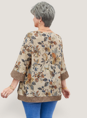 Blusa feminina manga 3/4 plus size  Aretha