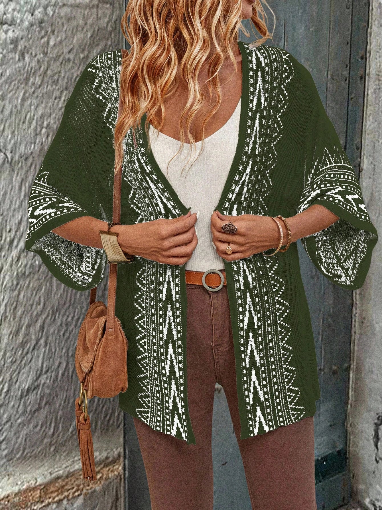 Cardigan Estilo Boêmio com Manga Sino - Freya