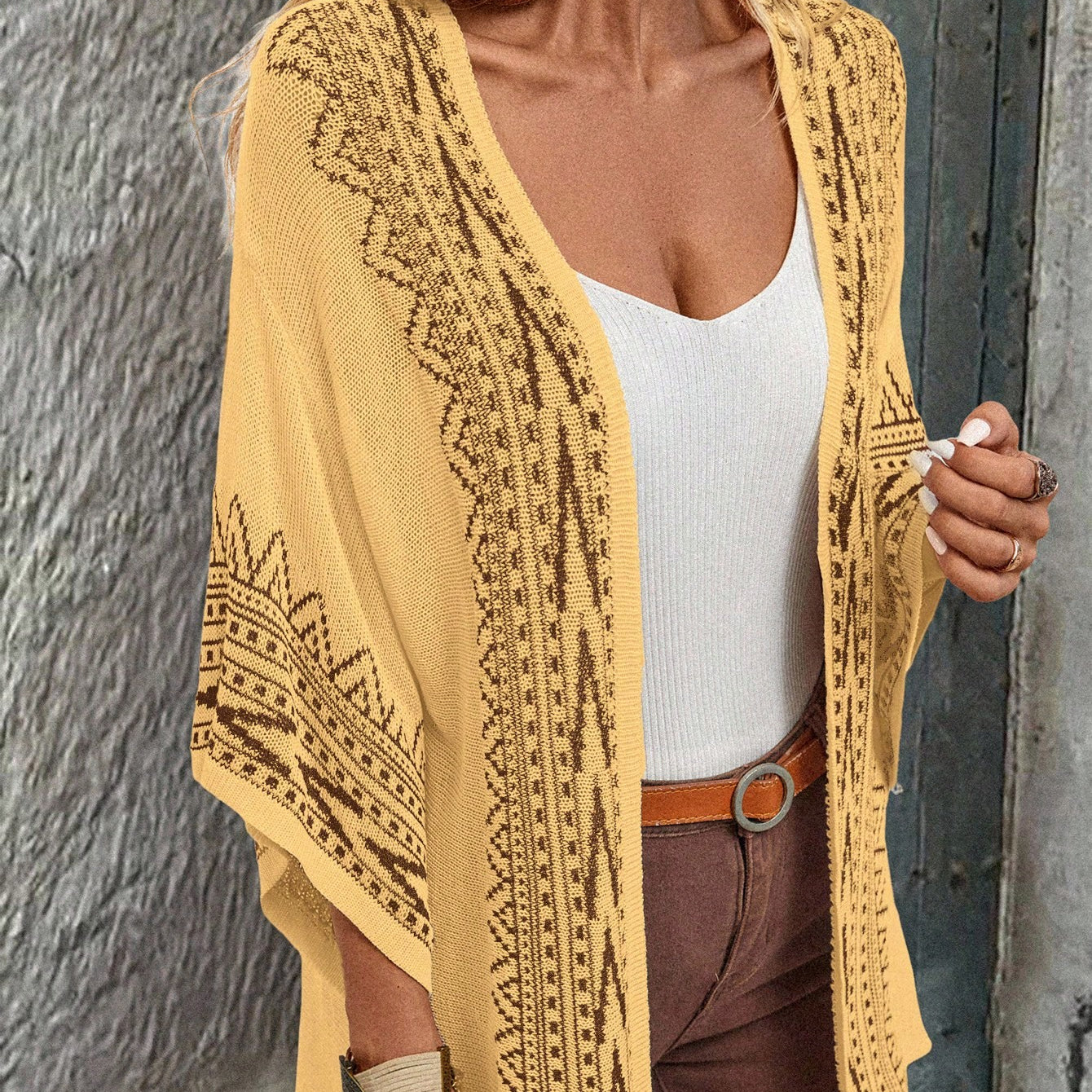 Cardigan Estilo Boêmio com Manga Sino - Freya